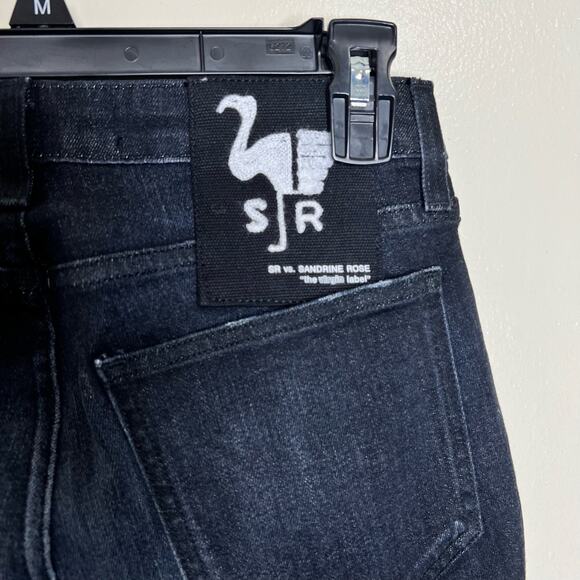NWT Free People X Sandrine Rose Skinny Jeans 25 Dark Black Ankle Denim Mid Rise - Picture 5 of 12
